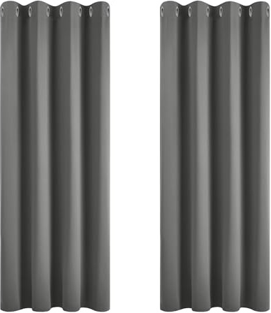 Deconovo Blackout Curtains Super Soft Bedroom Curtains Thermal Insulated Energy Saving Curtains for Kids Light Grey 46x63 Inch 2 Panels