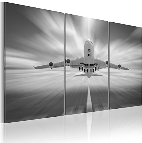 murando Cuadro Acústico Avión 120x80 cm espuma acústica absorbe el sonido aislamiento lienzo de 3 piezas Impresión Artística Decoración de Pared 030103-2