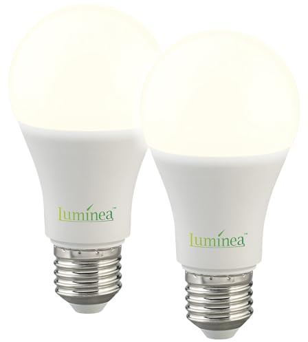 Luminea LED-Sparlampen E27: 2er-Set LED-Lampen mit Radar-Sensor, E27, 12 Watt, 1.150 lm, F, 3000 K (Energieeffiziente LED-Lampen)