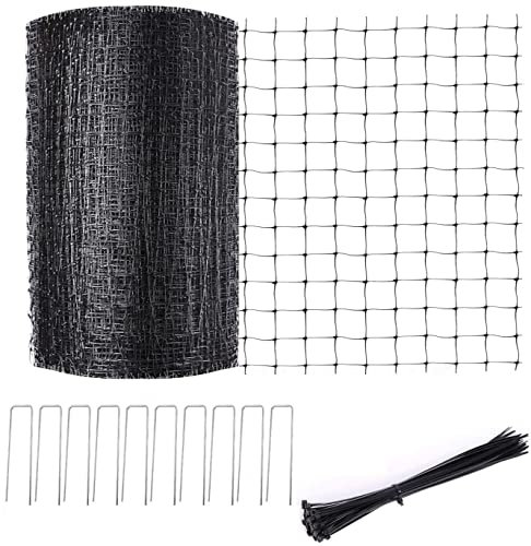 2.3m x 20m Heavy Duty Garden Netting,Bird Netting for Garden with 50 Cable Ties & 10 Ground Pegs,Garden Fencing Netting for Protecting Plants Fruit Trees Vegetables Flowers (2.3 * 20m)