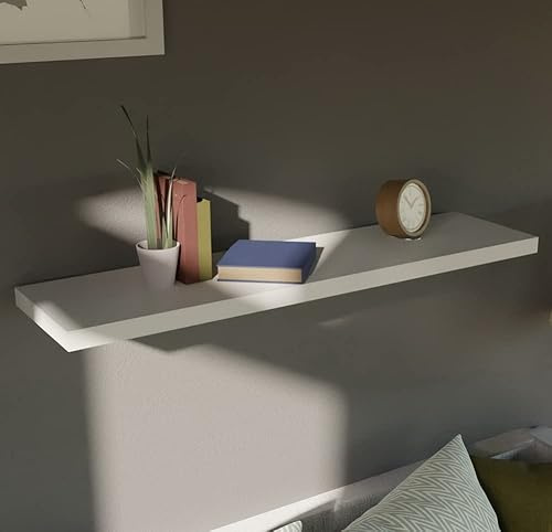 Linder Exclusiv Wandregal Bücherregal Schweberegal Regal (Weiß, 100 cm)