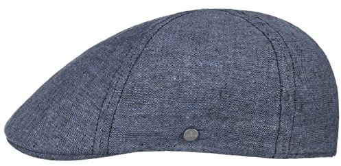 LIERYS Haverhill Duck Flatcap Schiebermütze Leinen-Seide Mix Herren Frühjahr Sommer Mehrfarbig blau M (56-57 cm)