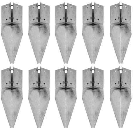 10 x Fence Repair Post Holder 75mm posts Support Drive Down Spike Clamp Grip Galvanised for 75mm x 75mm (3) posts, Eliza Tinsley Swiftpost, Pack of 10