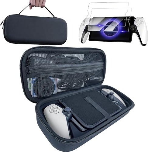 GAMSURFING Carrying Storage Case for PlayStation Portal with Screen Protective Cover,All Protective EVA Hard Portable Travel Carry Case Shell Pouch with Pocket for PS Portal Console & Accessory,Black