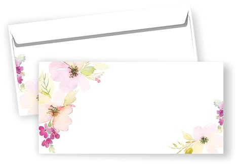 Briefumschläge DIN lang selbstklebend (floral, 100)