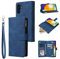 QLTYPRI Hülle für Samsung Galaxy A55 5G, Premium Leder Handyhülle mit Große Kapazität 6 Kartenfach & 1 Reißverschluss Tasche Ständer Schutzhülle für Samsung Galaxy A55 5G - Blau