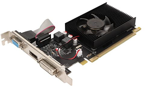 VBESTLIFE Scheda Grafica HD6450 da 2 GB, DDR3, 64 Bit, PCI Express 2.1 X16, 750/3600 MHz, Scheda Video per Giochi per PC Desktop con Interfaccia HDMI, DVI, VGA