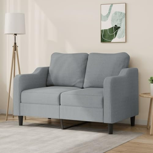 Gecheer 2-Sitzer Sofa Couch Relaxcouch Gästesofa Schlafsofa Sofabett Liegesofa Bettsofa Loungesofa Polstersofa Sessel Relaxsofa für Wohnzimmer/Wohnung/Büro Hellgrau 120 cm Stoff-141