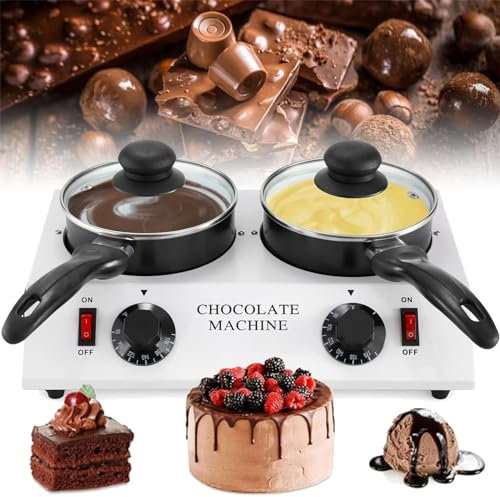 HEAXIY Máquina de Fusión de Templado de Chocolate de Doble Olla, Olla de Fusión de Chocolate con Control de Temperatura de 30 ℃ ~ 85 ℃, Máquina de Fusión de Calentador Eléctrico
