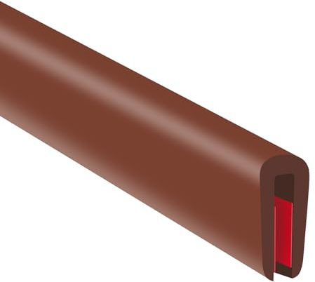 Rubber Edge Trim, Flexible Edge Trim for Sharp Edge, 1/16 U Channel Edge Protector, Self Adhesive Edge Guards for Car Doors and Sheet Metal Parts, 20Ft, Brown Color