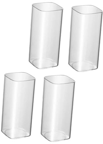 Amosfun 4pezzi Bicchieri Quadrati in Vetro Trasparente Tazze Per Bevande Tazze Per Acqua Per Caffè Per Tè Per Cocktail Per Uso Domestico Per Uso Quotidiano Per Ristoranti Per Caffetterie