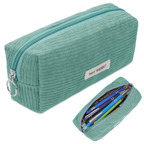 OFFCUP Estuche Escolar, 190x 70x 60mm Estuche Portalápices de Pana, Estuche Multiusos Estuche Lápices para Niñas Niños Adolescentes Estudiantes Adultos (Verde)