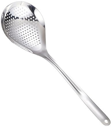 Colador Espumadera Cuchara Ranurada Inoxidable, Colador de espumadera de acero inoxidable, cuchara ranurada, colador de malla, freidora, cuchara for freír aceite, for eliminar el colador filtrado de a