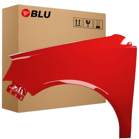 BLU Kotflügel Passend für Volkswagen Polo 9N3 IV 4 LIFT LP3G Links Rot | 2005-2009 | Vorderseite Vorne | Lackiert | Einbaufertig