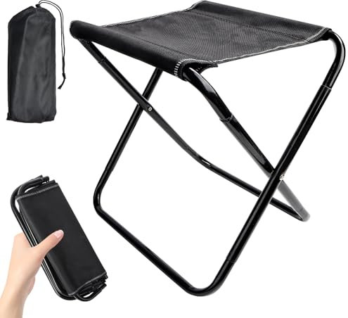 Encuryna Klapphocker Camping Hocker, Tragbaren Faltbarer Campingstuhl Outdoor Hocker Klappbar Campinghocker Falthocker für Reisen, Grillen, Camping, Konzerte, Angeln, Wandern