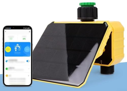 WiFi Solar Irrigation Timer, Smart APP Remote Control Water Timer, Programmable Outdoor Automatic Hose Controller Or Garden Lawn Watering(2 Outlets)