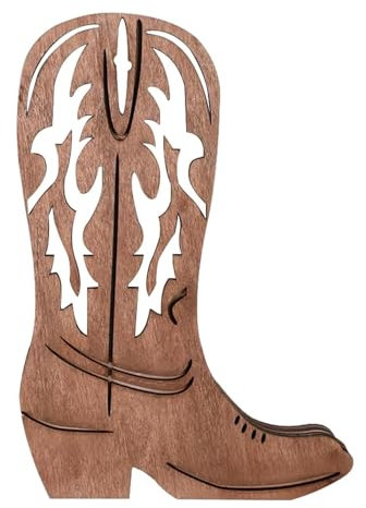 Wooden Cowboy Boot Planter, Indoor Plants Wall Mounted Plant Pot, Rustic Western Decor, Decorative Boho Ornament for Home, Balcony, Garden, and Living Space