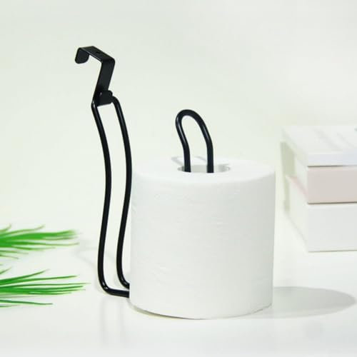 Toilettenpapier-Aufhänger aus Edelstahl, zum Aufhängen von Toilettenpapierrollen, Spender für Badezimmer-Aufbewahrung (schwarz)