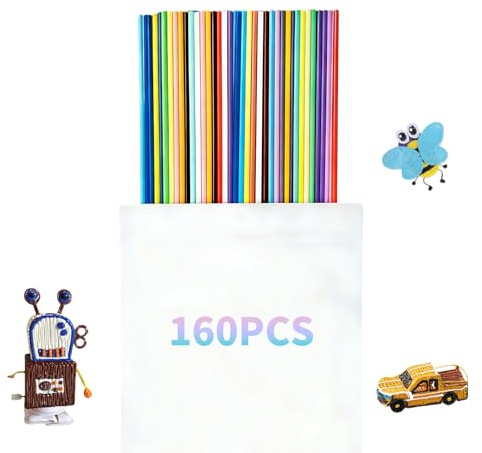 160 Stück 3D Pen Nachfüllungen, 32 Farben 3D Stift Filament PCL 2,5mm, kompatibel für 3Doodler Start 3D Druckstift, buntes 3D Pen Nachfüllpack für Erwachsene, Kreative DIY Bastelideen