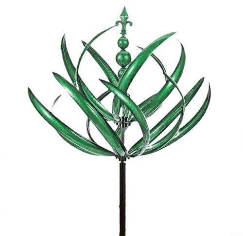 WIIYENA Reflective Bird Windmill, Iron Art Wind Spinner Rotating Garden Decor Outdoor Decorative Windmill for SCULPTURE Yard Ornament for Patio Lawn(Green)