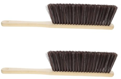 Brosse de Cheminée Lot 2 à Long Manche, Poils Fins, en Bois | Nettoyage Doux des Surfaces, Atteint les Zones Difficiles, Usage Maison et Commerce, Différence de Couleur