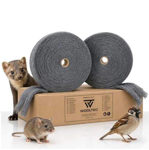 Stahlwolle 2kg gegen Mäuse Ratten Marder – Nagerstop ohne Gift WOOLTEC | Mechanische Barriere für größere Ritzen und Durchführungen