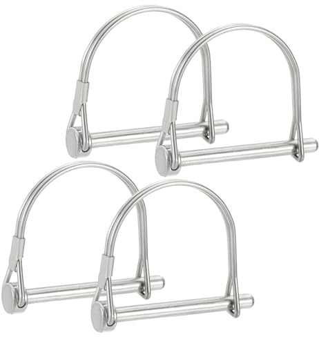 PATIKIL 4Pcs Goupilles De Verrouillage À Tige Ronde En Acier Inoxydable 304, 1/5 x 2-2/5(6mm x 60mm) Goupille D'Attelage Carré Pour Farm Wagons Lawn Hitches Garden, Ton Argenté