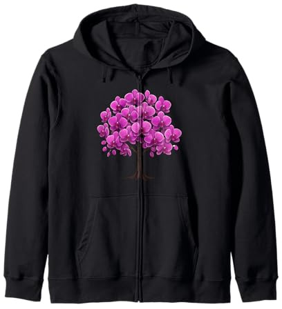 Orchid Tree Flower Floral Zip Hoodie
