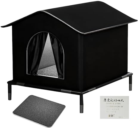 Fenayuu Refugio para Gatos En El Exterior - Aislado E Impermeable,Casa para Gatos De Exterior con Base Elevada | para Perros, Gallinas Y Animales En, Patio Y