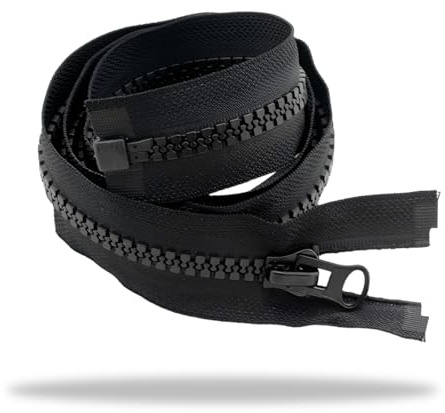 HQRKOTM 1 Stück Reißverschluss für Jacken Kunststoff Plastik Reissverschlüss Zipper ersatz teilbar (Schwarz 70cm)