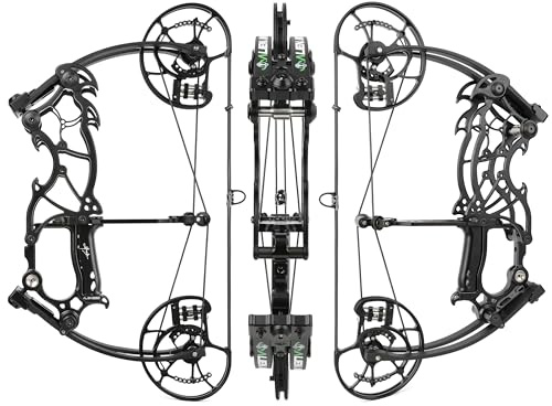 surwolf 16 Compound båge,30~70lbs Justerbar,Steelballbåge,Dual use jaktbåge,Let-off: 80%,vuxenbåge,RH&LH,Kan skjuta pil och stålkula,för bågskytte skytte (båge)