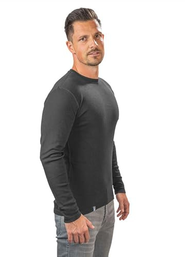 ALPIN LOACKER Maglietta Termica Uomo 100% Lana Merino - Maglia Tecnica per Running, Ciclismo e Sport Invernali, Gris M