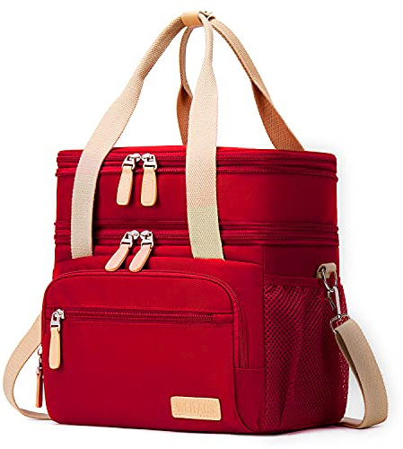 Weitars Lunch Bag For Women Men - Dual Compartment Large Lunch Box 15L