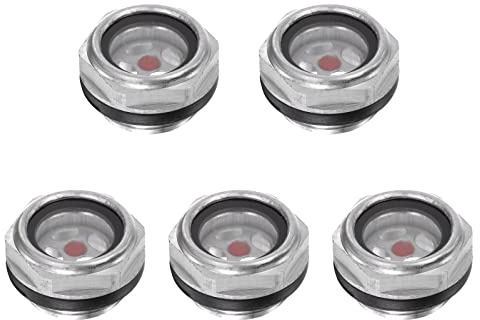 uxcell 5Pcs Air Compressor Oil Level Gauge Sight Glass G1/2 Male Threaded