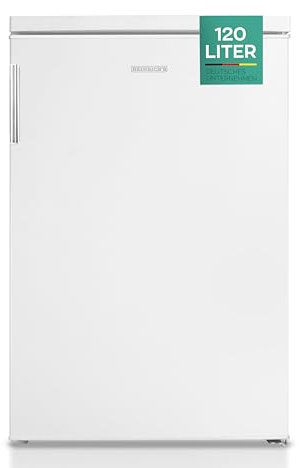 HEINRICHS Getränkekühlschrank 120L klein kompakt leise: 40db mit Gefrierfach( 13L) Mini-Bar; Tisch-Kühlschrank; Mini Kühlschrank mit Gefrierfach; perfekt geeignet für Büro Camping Garten Outdoor,weiß