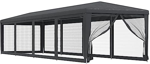 vidaXL Tente de fête et 10 parois latérales en Maille Anthracite 3x12m