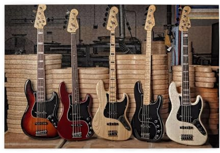 Gitarre Bass Musik Musikinstrumente Drucken 1000 Teile Puzzle Premium Holzpuzzle Geschenke Für Erwachsene Familie Hochzeit Abschluss Geschenk Vertikale Version