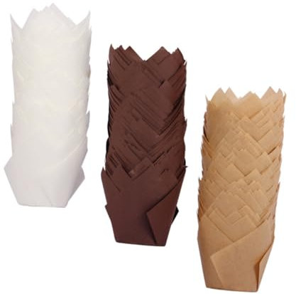 OUNONA 150 Stück Tulpenkuchen Cupcake-Backpapier Muffinpapier Packpapier Papierbecher Tulpen-Cupcake-Liner Backzubehör Haushalt Beschichtung Tablett Kuchen Tasse
