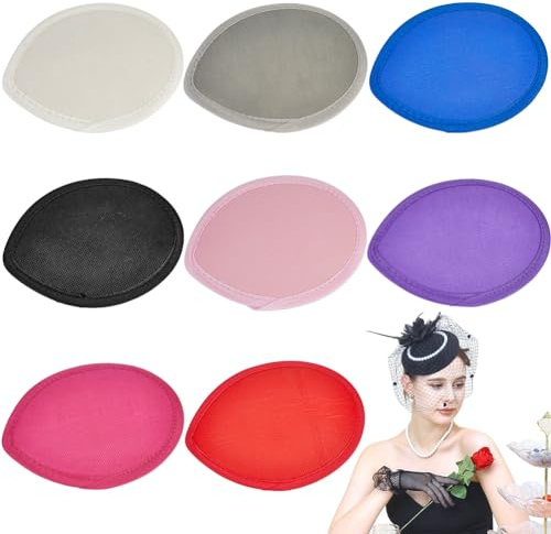 GORGECRAFT 8 Farben Fascinator Hut Basis Teardrop Baumwolle Millinery Hüte Embryo Basis Sinamay Cocktail Für Handwerk DIY Material Versorgung Herstellung Party Fascinators Kirche Hochzeit Hut