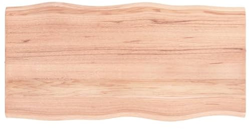 CIADAZ Skrivbordsskiva ljusbrun 80 x 40 x 2 cm massivt trä ek bordsskiva, bänkskiva, tvättställsplatta, kontorsbordsskiva
