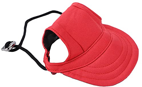 Hundebekleidung, Mütze mit Ohrlöchern und Verstellbarem Kordelzug, Atmungsaktives Design für Welpen, Kleine Hunde und Kätzchen Im Freien, Sonnenschutz, Hunde-Sonnenhut,