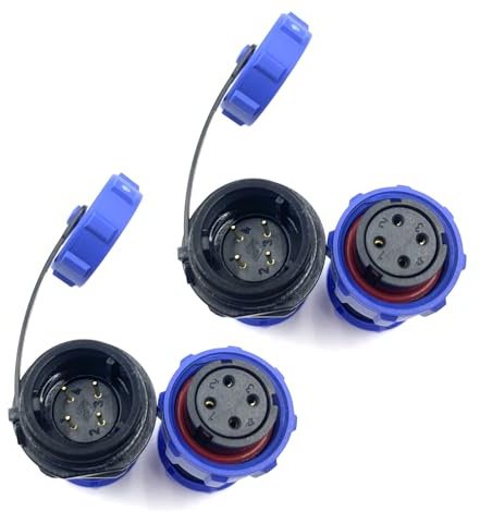 2 connettori SP17 a 4 poli, connettore per aeronautica, spina femmina e maschio, connettore IP68, 4 pin, spina per aviazione per lampade esterne, 500 V, 5 A
