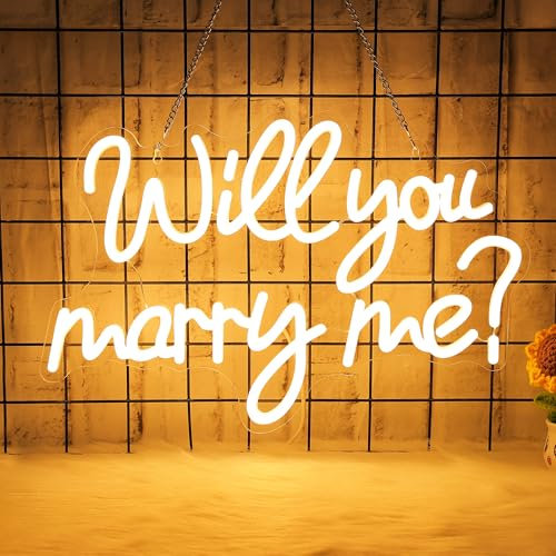 CoolGift Mart Willst du mich heiraten Neon-Schild, romantische LED-Hochzeit Neon-Licht USB betrieben, Dekoration für Haus Hochzeit Vorschlag Engagement Hintergrund, Geschenk für Mädchen Frauen