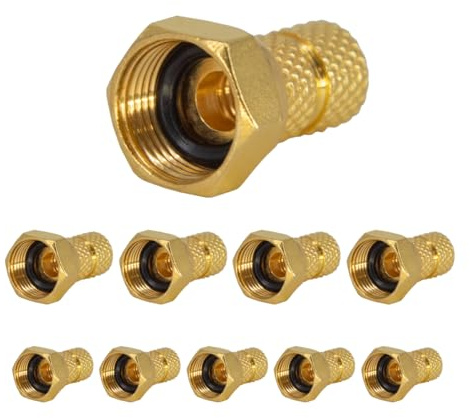 Premium X 10 connettori F 4 mm avvitabili 4,0 mm spina dorata con anello di tenuta