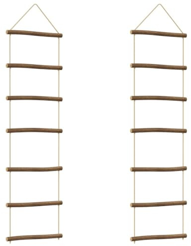 vidaXL Wanddekorationen in Leiterform 2Stk. 30x100cm Natürlicher Zweig