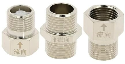 1PCS Toilet Check Valve 1/2 3/4 Male Female Thread Copper Nickel Plated One-Way Valve Backwater Backflow Check Valve(DN15 Female X Male 3)