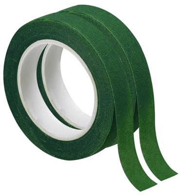 PATIKIL Blumenband 1/2 x 30 Yard / 12mm x 27m, 2er-Pack Blumenwickel-Klebeband für Blumenstrauß-Stielumwicklung, Grün