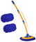 innhom Brosse de lavage de voiture incurvée à 15°, brosse de nettoyage télescopique en microfibre, brosse de lavage de voiture en alliage d'aluminium amélioré à long manche pour voitures, camping-car,
