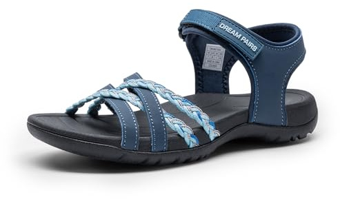 DREAM PAIRS Women Comfort Hiking Sandals | Cushioned Footbed Long Walk, Soft Upper Comfort, Grippy Safety, Adjustable Straps Secure Fit