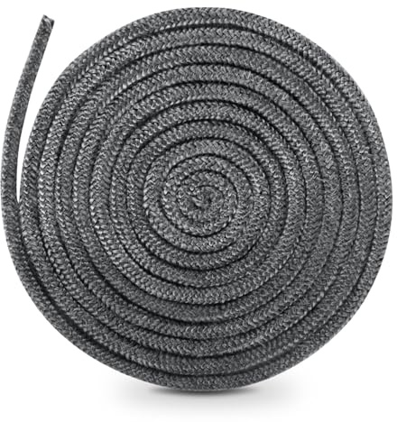 Dichtschnur, Ofendichtschnur, Dichtungsband für Kaminofen, 14 mm x 4 m, Dichtungslinie für Kamintüren, Geeignet für Kamine, Öfen, Schornsteine
